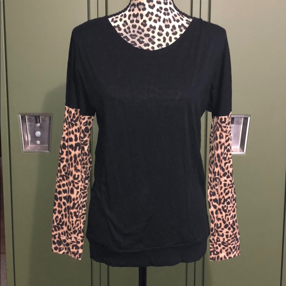 Victoria’s Secret Leopard sleeve oversized shirt